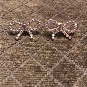 Bow rhinestone earrings